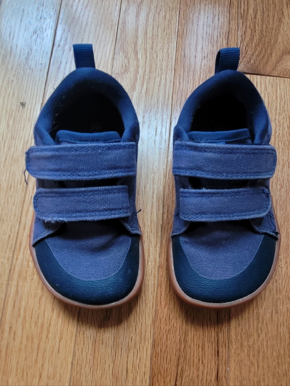 WHITIN Navy Barefoot Kids Hook-and-Loop Sneakers - Size 26 (9.5 Toddler)